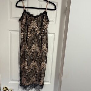 Missguided Black Lace Midi Dress